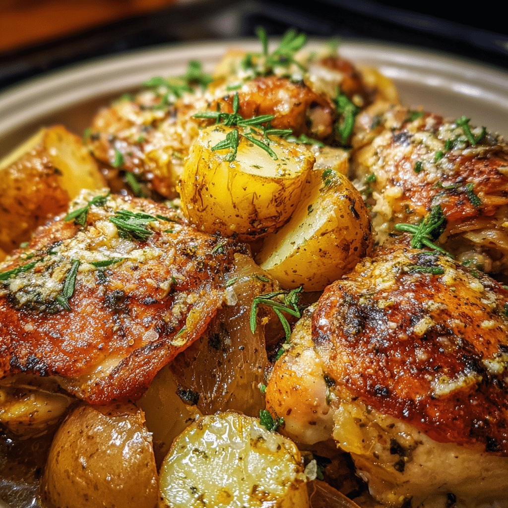 Garlic Parmesan Crockpot Chicken and Potatoes