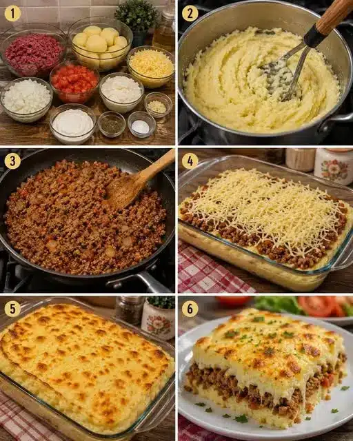 cheesy ground beef potato casserole