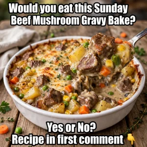 beef mushroom gravy bake