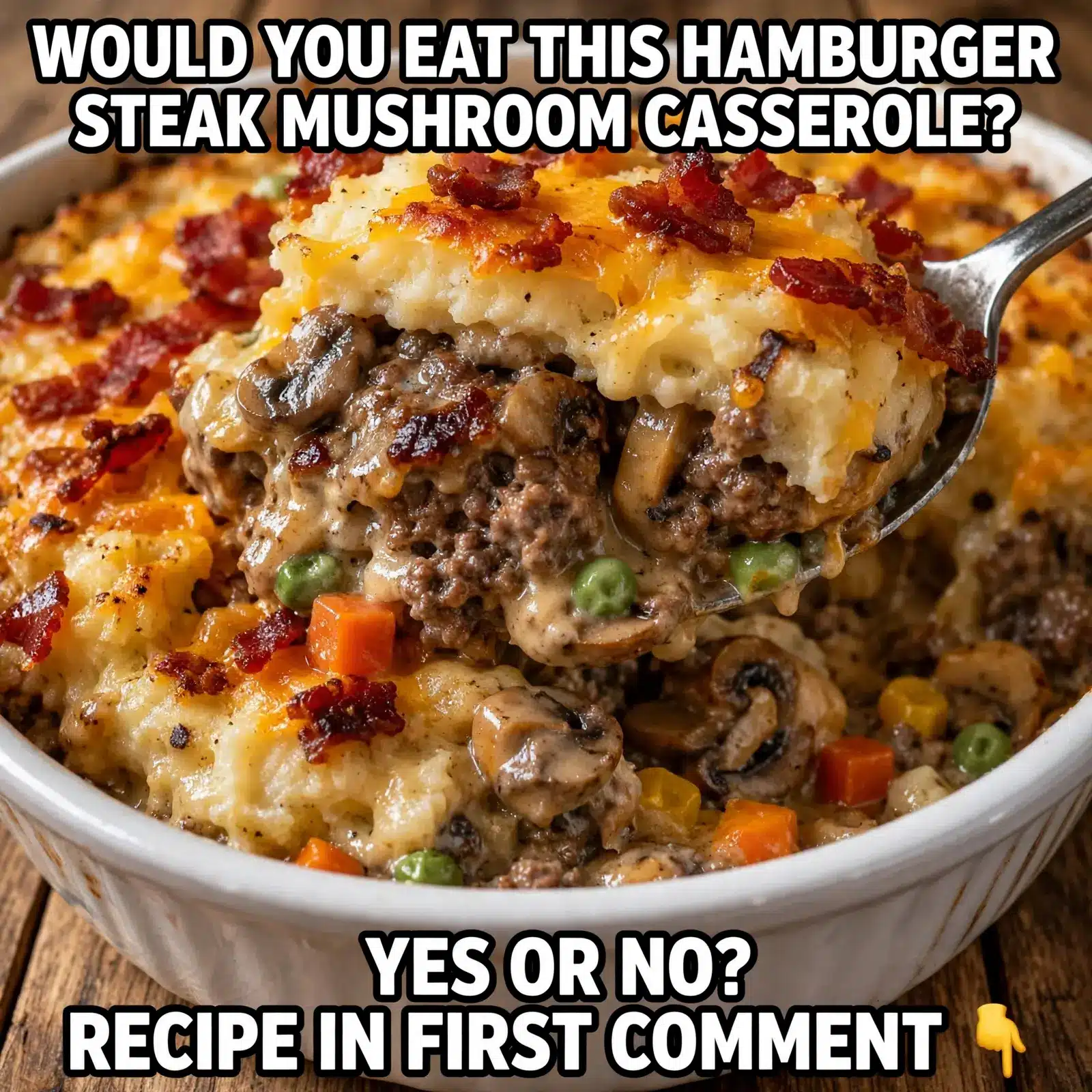 southern hamburger steak mushroom casserole