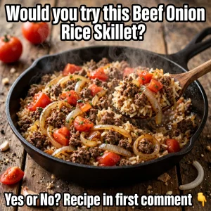 beef onion rice skillet