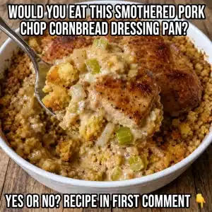 smothered pork chop cornbread dressing