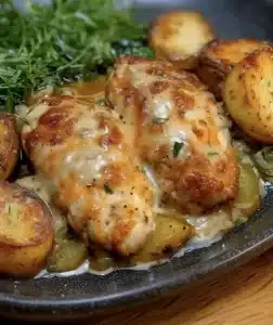 creamy garlic chicken bake