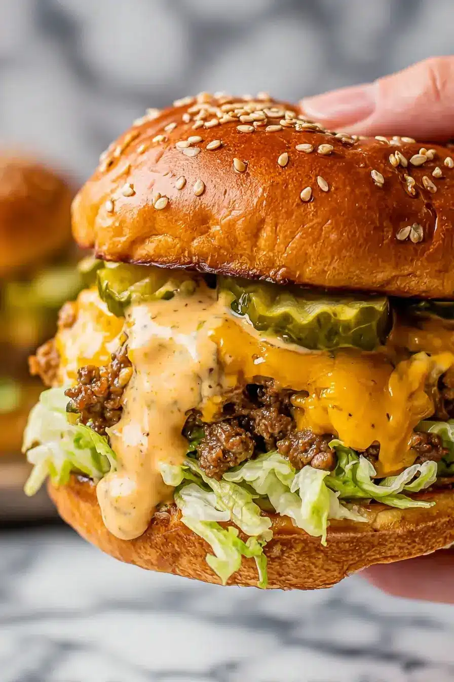 beef sliders with special sauce