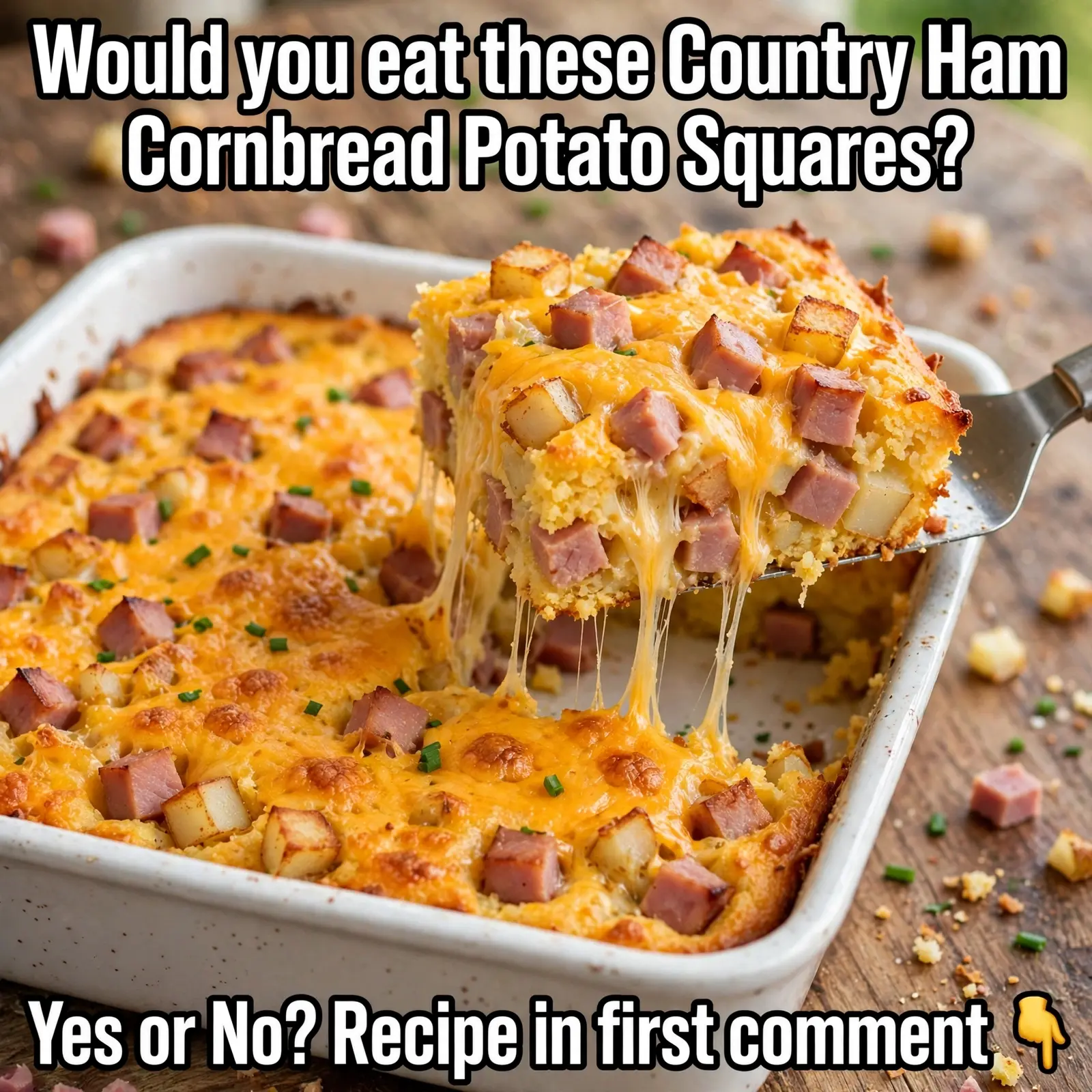 country ham cornbread potato squares