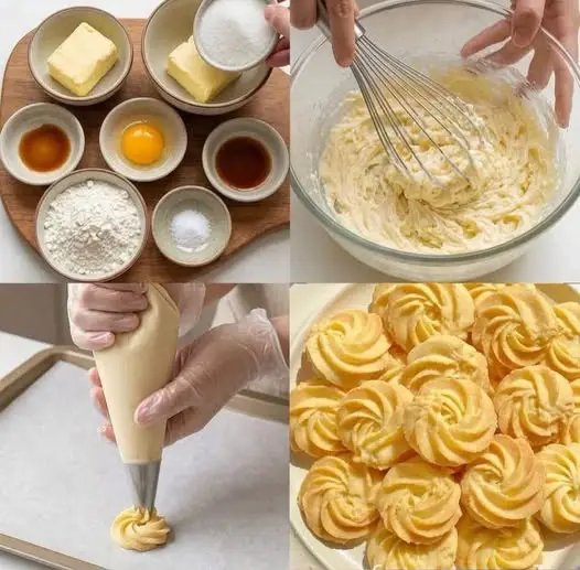piped butter cookies