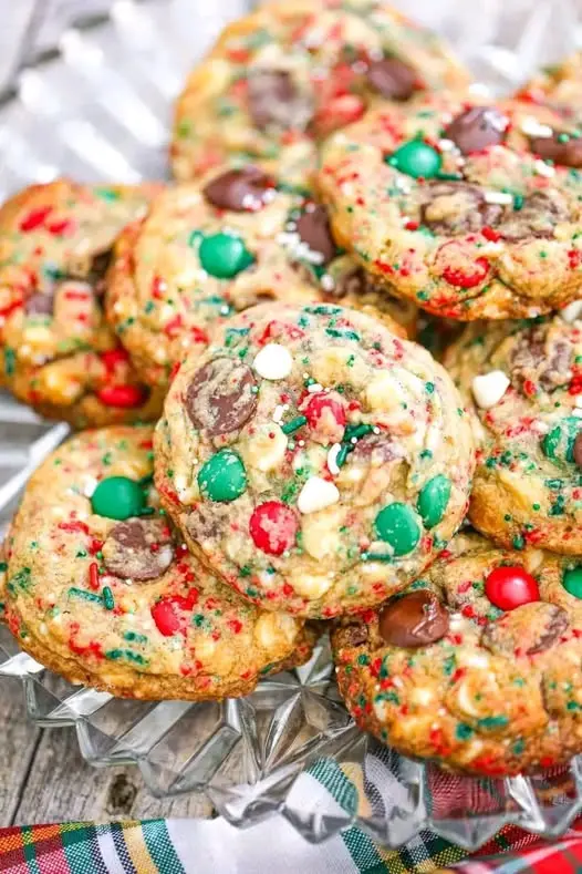 Christmas sprinkle chocolate chip cookies