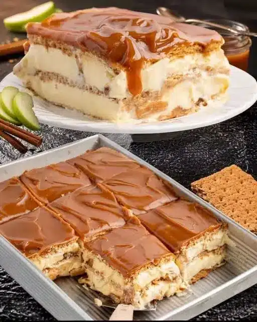 caramel apple eclair cake