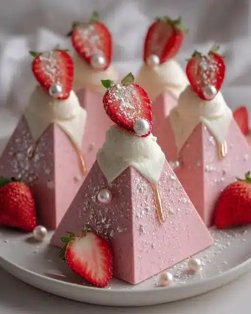 strawberry mirror glaze mousse cake