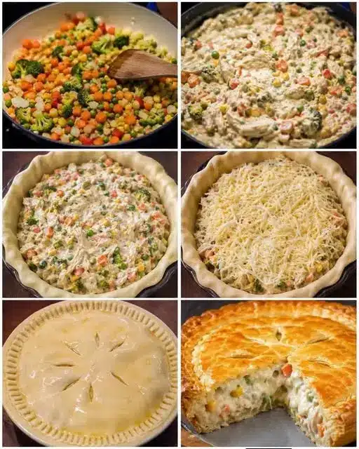 creamy cheesy chicken pot pie