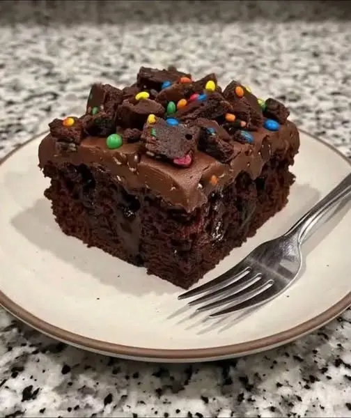 Cosmic Brownie Poke Cake