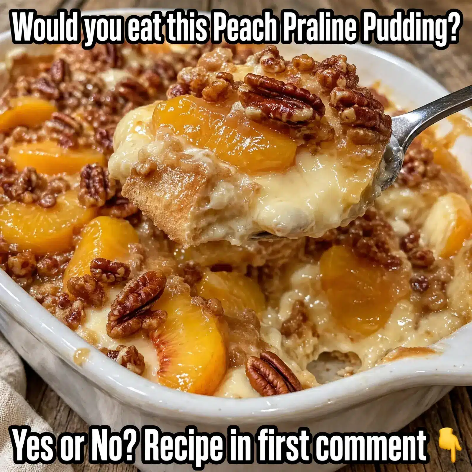 peach praline vanilla wafer pudding