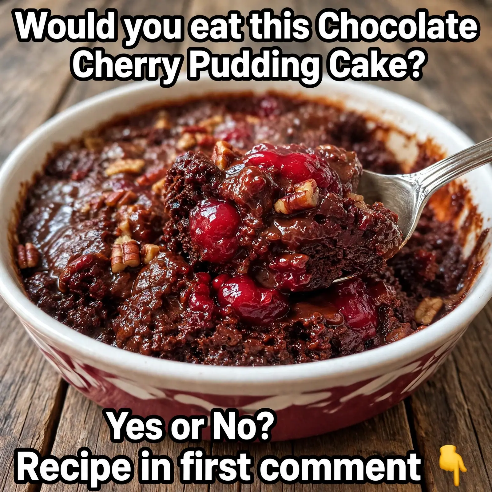 chocolate cherry pecan pudding cake