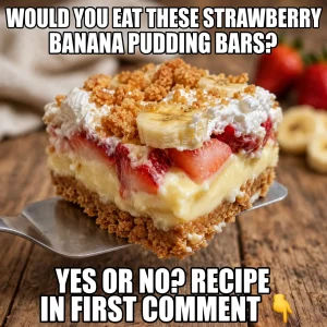 strawberry banana pudding crunch bars