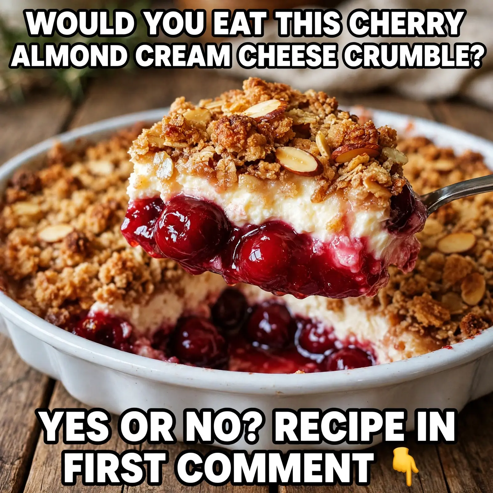 cherry almond cream cheese crumble